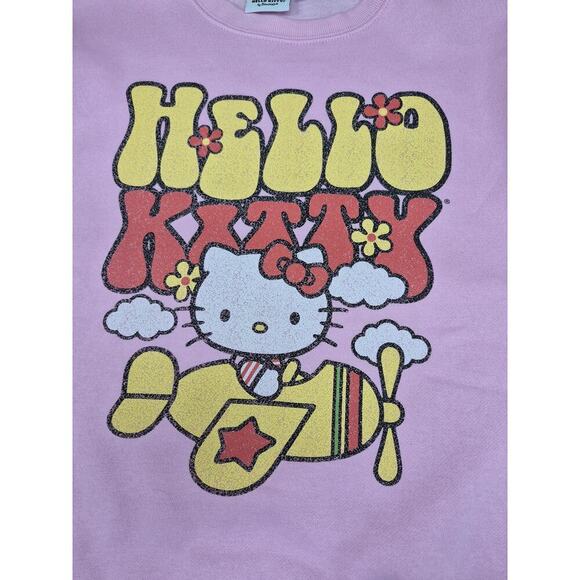 NWT Hello Kitty by Sanrio Pink Sweatshirt Sz M Cotton Blend Fairy Kei - Picture 4 of 5